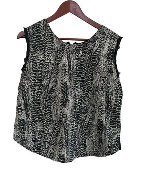 Diesel Women's Black Snake Print Sleeveless Top Size Medium